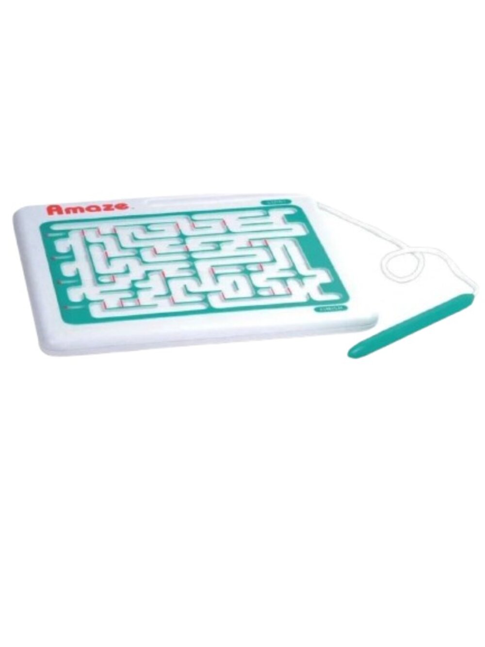 Amaze Maze Puzzle – Teal and White Handheld Game plastic
